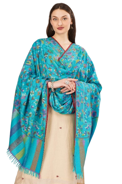 Pashmina Kani Blue shawl