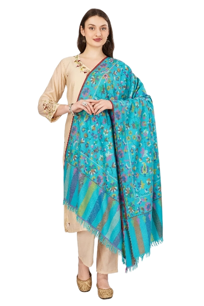 Pashmina Kani Blue shawl