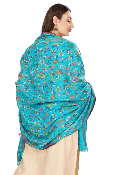 Pashmina Kani Blue shawl
